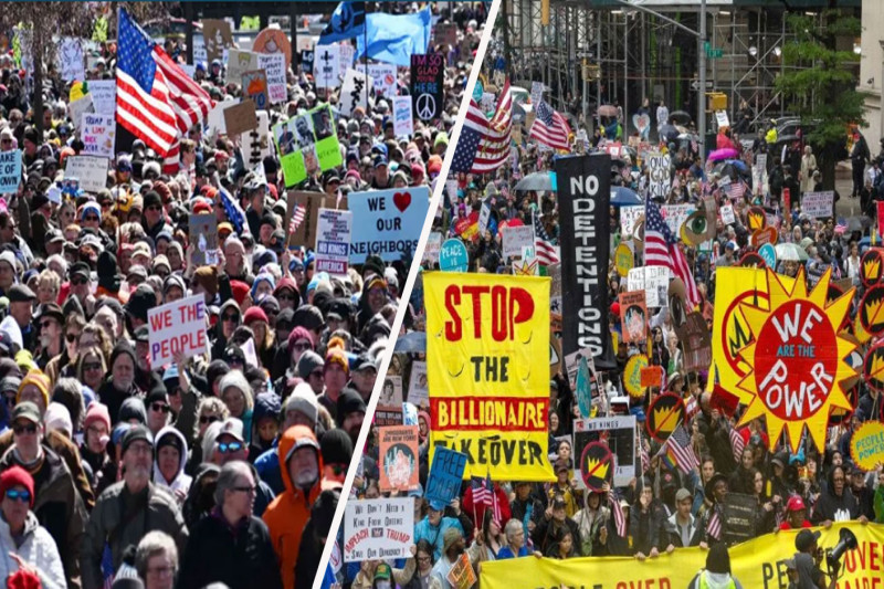 যুক্তরাষ্ট্রে ট্রাম্পের বিরুদ্ধে বিক্ষোভ